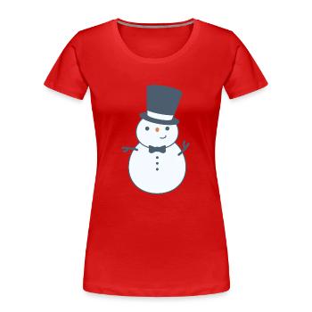 Sir Schneemann - Frauen Premium Bio T-Shirt - Rot - Vorne - Mia (176cm)