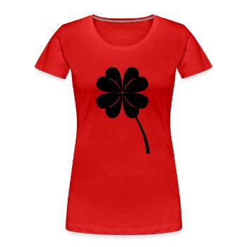 fourleaf_clover - Frauen Premium Bio T-Shirt - Rot - Vorne - Mia (176cm)