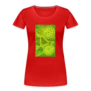 Vélo Pignon Fixe / NEON - T-shirt bio Premium Femme - rouge - Devant - Mia (176cm)
