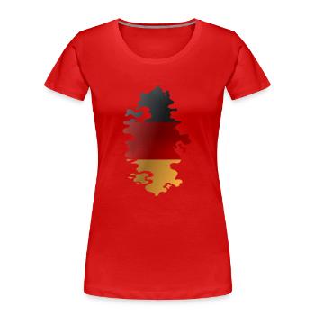 Drapeau allemand Drapeau allemand Utilisé Look Home - T-shirt bio Premium Femme - rouge - Devant - Mia (176cm)