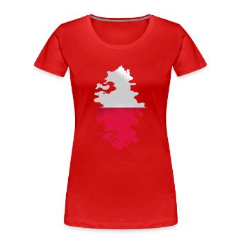 Drapeau de Pologne utilisé Look Polska Drapeau polonais - T-shirt bio Premium Femme - rouge - Devant - Mia (176cm)