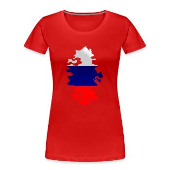 Russland Flagge Vintage Russische Fahne Used Look - Frauen Premium Bio T-Shirt - Rot - Vorne - Mia (176cm)