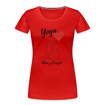 Yoga Soul and Heart Series - Women's Premium Organic T-Shirt - red - Front - Mia (176cm)