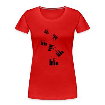 Make Up Kosmetik Icon - Frauen Premium Bio T-Shirt - Rot - Vorne - Mia (176cm)