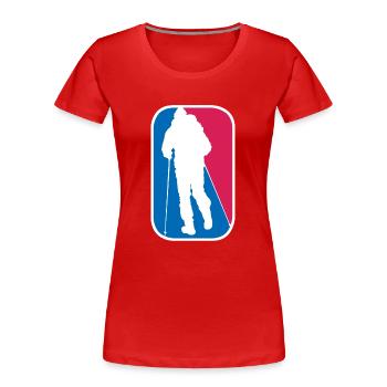 Wandern Bergwanderung Bergsteigen Geschenk - Frauen Premium Bio T-Shirt - Rot - Vorne - Mia (176cm)
