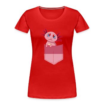 Tailed amphibian gift cute chest bag axolotl - Women's Premium Organic T-Shirt - red - Front - Mia (176cm)