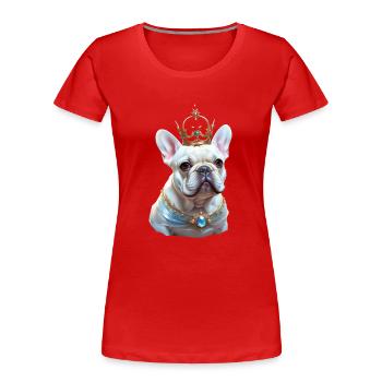 Französische Bulldogge Kopf auf Shirt's und Access - Frauen Premium Bio T-Shirt - Rot - Vorne - Mia (176cm)