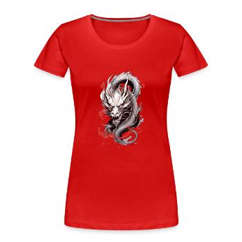 Japanischer Drache - Frauen Premium Bio T-Shirt - Rot - Vorne - Mia (176cm)