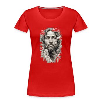 JESUS - Women's Premium Organic T-Shirt - red - Front - Mia (176cm)