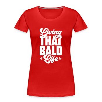 Tête chauve Calvitie Barbe Tête chauve - T-shirt bio Premium Femme - rouge - Devant - Mia (176cm)