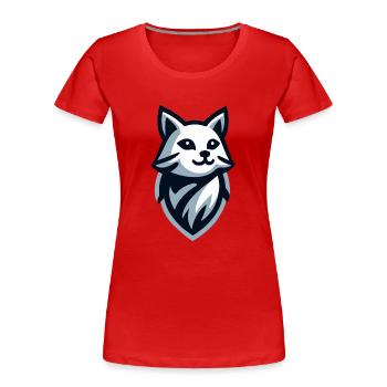 Kitten: illustration of a little fluffy - Women's Premium Organic T-Shirt - red - Front - Mia (176cm)