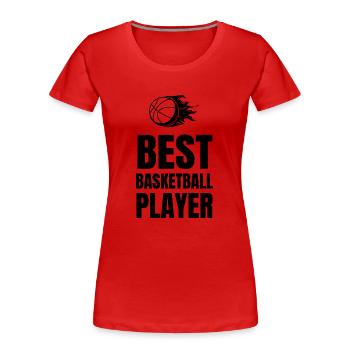 Basketball - Women's Premium Organic T-Shirt - red - Front - Mia (176cm)