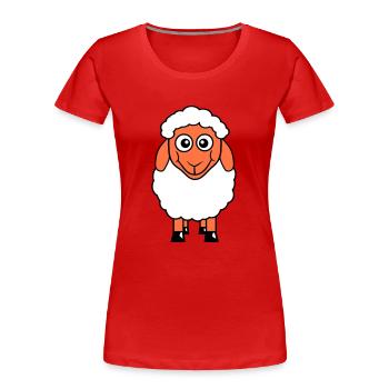 mouton bébé se tient mignon mignon agneau enfant cool bande dessinée - T-shirt bio Premium Femme - rouge - Devant - Mia (176cm)