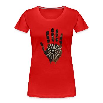 Hand Ritual Abbildung - Frauen Premium Bio T-Shirt - Rot - Vorne - Mia (176cm)