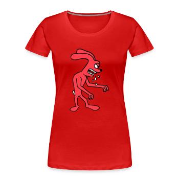Lapin Monstre Mal Vorace Halloween Bave Salive - T-shirt bio Premium Femme - rouge - Devant - Mia (176cm)