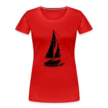 Segelboot - Frauen Premium Bio T-Shirt - Rot - Vorne - Mia (176cm)
