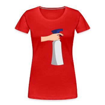 cleaning cleaning woman broom wischmop74 - Women's Premium Organic T-Shirt - red - Front - Mia (176cm)