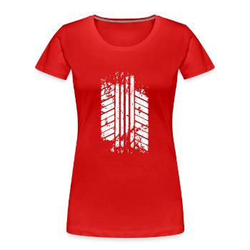 Reifen PS Spur - Frauen Premium Bio T-Shirt - Rot - Vorne - Mia (176cm)
