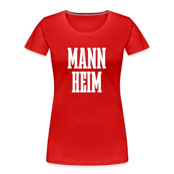 Mannheim - Frauen Premium Bio T-Shirt - Rot - Vorne - Mia (176cm)