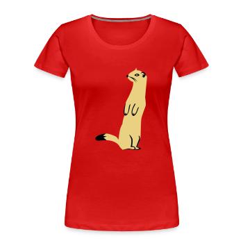 Hermine - belette - T-shirt bio Premium Femme - rouge - Devant - Mia (176cm)