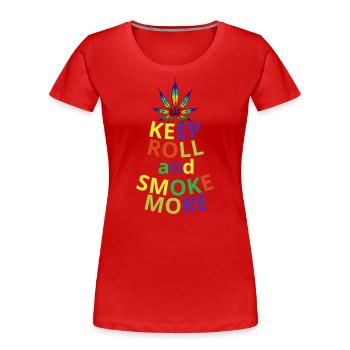Garder le rouleau - T-shirt bio Premium Femme - rouge - Devant - Mia (176cm)