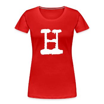 H - Frauen Premium Bio T-Shirt - Rot - Vorne - Mia (176cm)