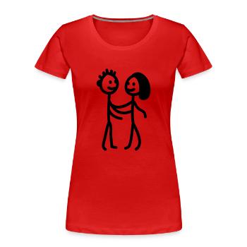Chiffre de bâton de couples - ligne - T-shirt bio Premium Femme - rouge - Devant - Mia (176cm)
