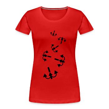Angelhaken angler icon - Frauen Premium Bio T-Shirt - Rot - Vorne - Mia (176cm)