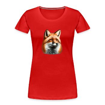 Renard à pois trippant - T-shirt bio Premium Femme - rouge - Devant - Mia (176cm)