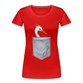 Reiher Vogel - Frauen Premium Bio T-Shirt - Rot - Vorne - Mia (176cm)