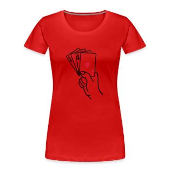 Poker - Frauen Premium Bio T-Shirt - Rot - Vorne - Mia (176cm)