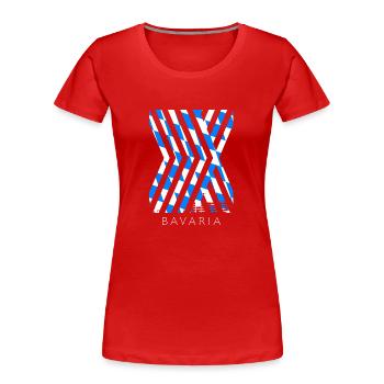 Bavaria Flag Used Look Bavarian Flag Vintage - Women's Premium Organic T-Shirt - red - Front - Mia (176cm)