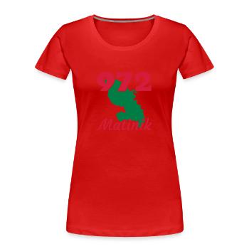 Martinique / 972 / Martiniquais / Martiniquaise - T-shirt bio Premium Femme - rouge - Devant - Mia (176cm)