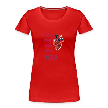 Conception anatomique du cœur - T-shirt bio Premium Femme - rouge - Devant - Mia (176cm)