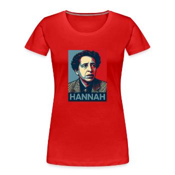 Hannah Arendt - T-shirt bio Premium Femme - rouge - Devant - Mia (176cm)