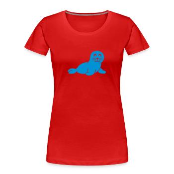 Robbe - Frauen Premium Bio T-Shirt - Rot - Vorne - Mia (176cm)