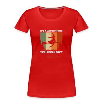 Hexe Wicca Zaubern Walpurgisnacht - Frauen Premium Bio T-Shirt - Rot - Vorne - Mia (176cm)