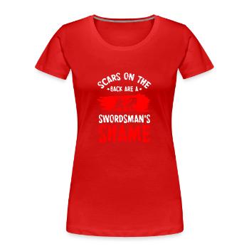 Krieger Samurai Duell - Frauen Premium Bio T-Shirt - Rot - Vorne - Mia (176cm)