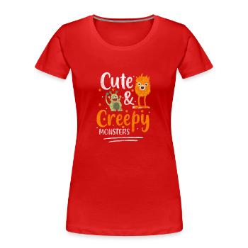 Horror Kreatur Schrecklich Monsterjäger - Frauen Premium Bio T-Shirt - Rot - Vorne - Mia (176cm)