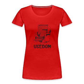 CHAISE DE PLAGE USEDOM - T-shirt bio Premium Femme - rouge - Devant - Mia (176cm)