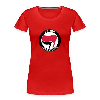 Action Antifasciste - T-shirt bio Premium Femme - rouge - Devant - Mia (176cm)