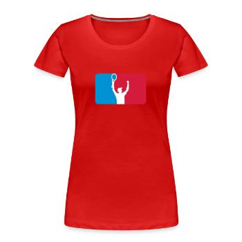Tennisspieler - Frauen Premium Bio T-Shirt - Rot - Vorne - Mia (176cm)