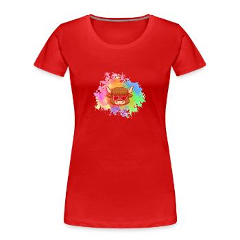 Büffel Rind Ochsen - Frauen Premium Bio T-Shirt - Rot - Vorne - Mia (176cm)