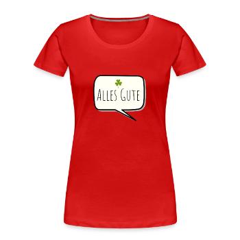 Alles Gute - Frauen Premium Bio T-Shirt - Rot - Vorne - Mia (176cm)