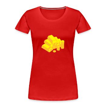 Money, Gold - T-shirt bio Premium Femme - rouge - Devant - Mia (176cm)
