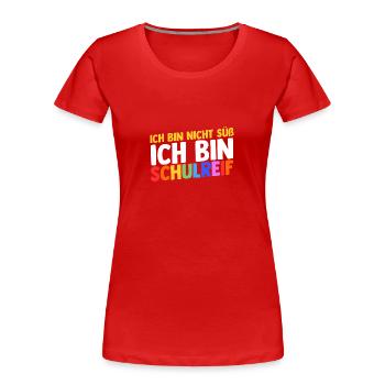 Garderie Sortant de l’école Inscription Écolier - T-shirt bio Premium Femme - rouge - Devant - Mia (176cm)