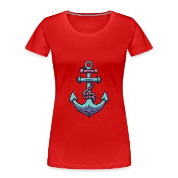 Anker Hafen - Frauen Premium Bio T-Shirt - Rot - Vorne - Mia (176cm)