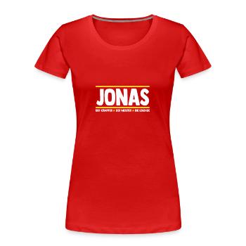 Jonas - T-shirt bio Premium Femme - rouge - Devant - Mia (176cm)