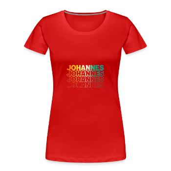 Johannes - T-shirt bio Premium Femme - rouge - Devant - Mia (176cm)
