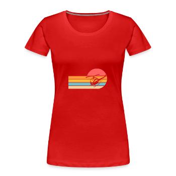 Pilot Hubschrauber Helikopter - Frauen Premium Bio T-Shirt - Rot - Vorne - Mia (176cm)